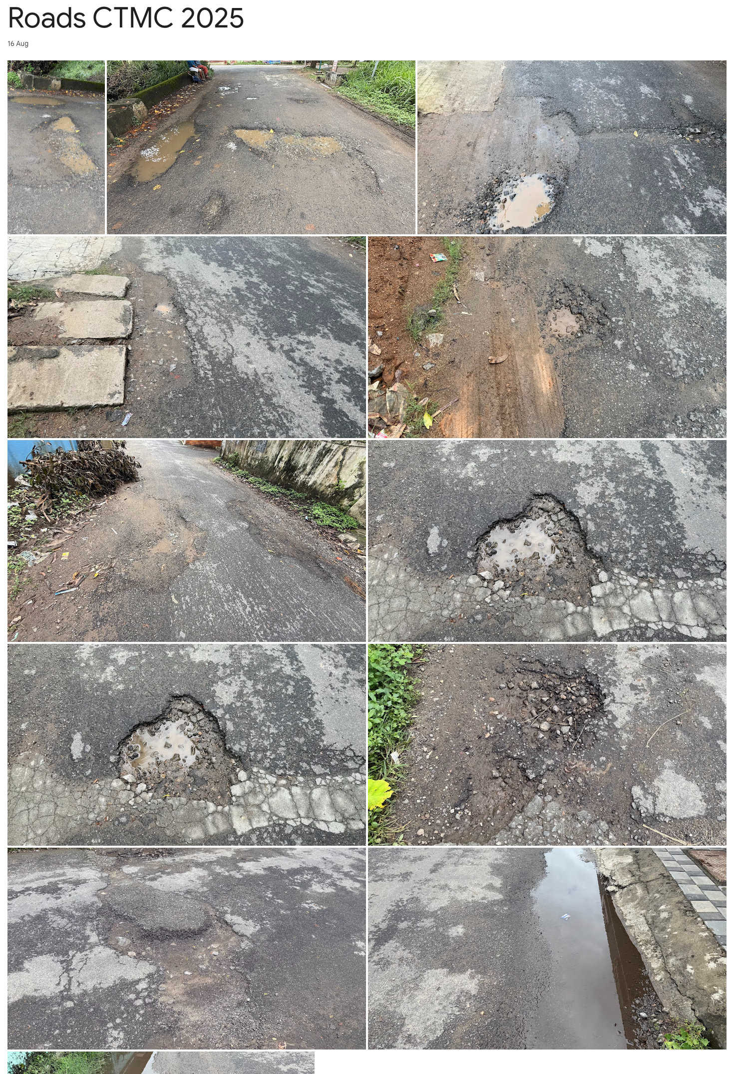 chittur tattamangalam municipality bad roads bad governance,