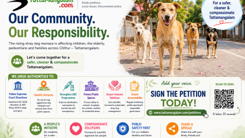 Rising Stray Dog Threat in Chittur – Tattamangalam: Why This Public Petition Matters Now